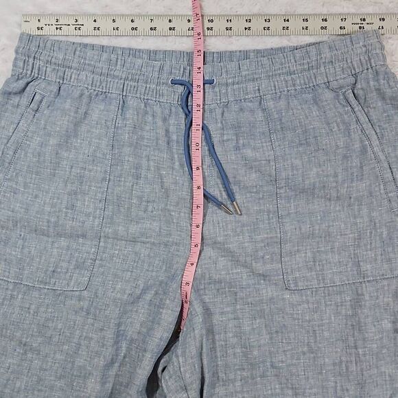 Athleta Size 18 Womens Retreat Linen Jogger Chambray Blue Drawstring Pull On - Picture 6 of 8